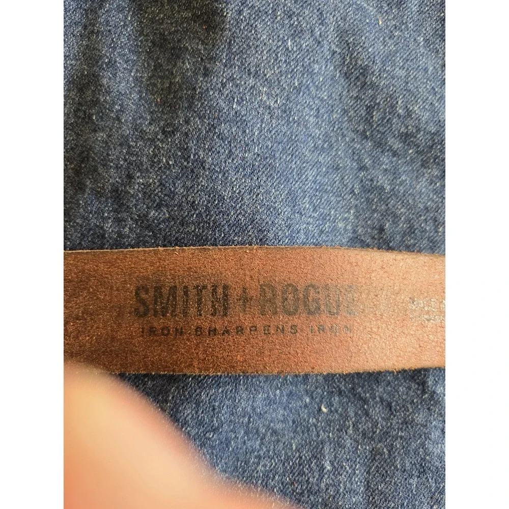Smith + Rogue Italian Saddle Leather Belt - Brown Men's Size 44 - 1.5in Wide